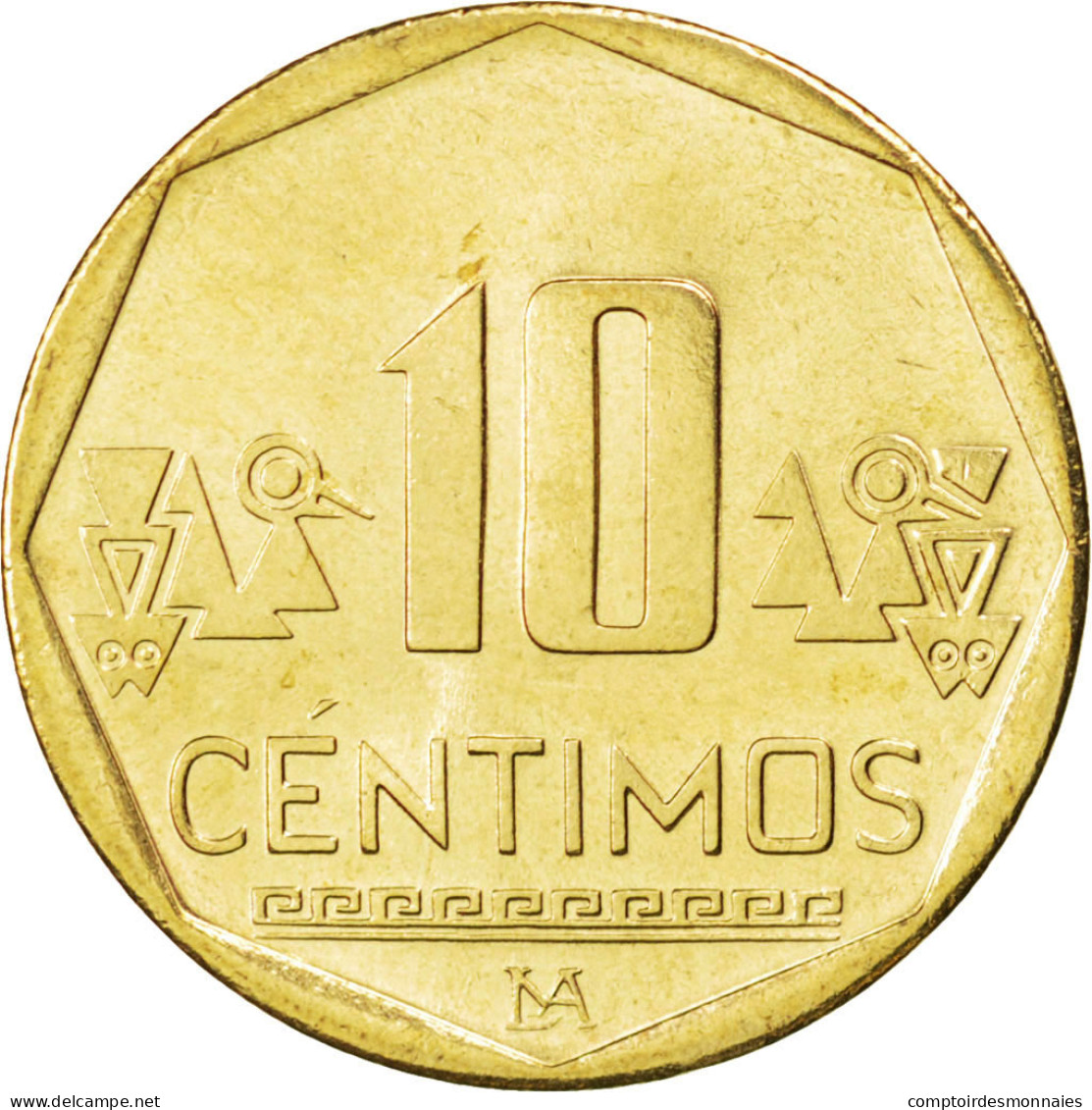 Monnaie, Pérou, 10 Centimos, 2008, SPL, Laiton, KM:305.4 - Perú