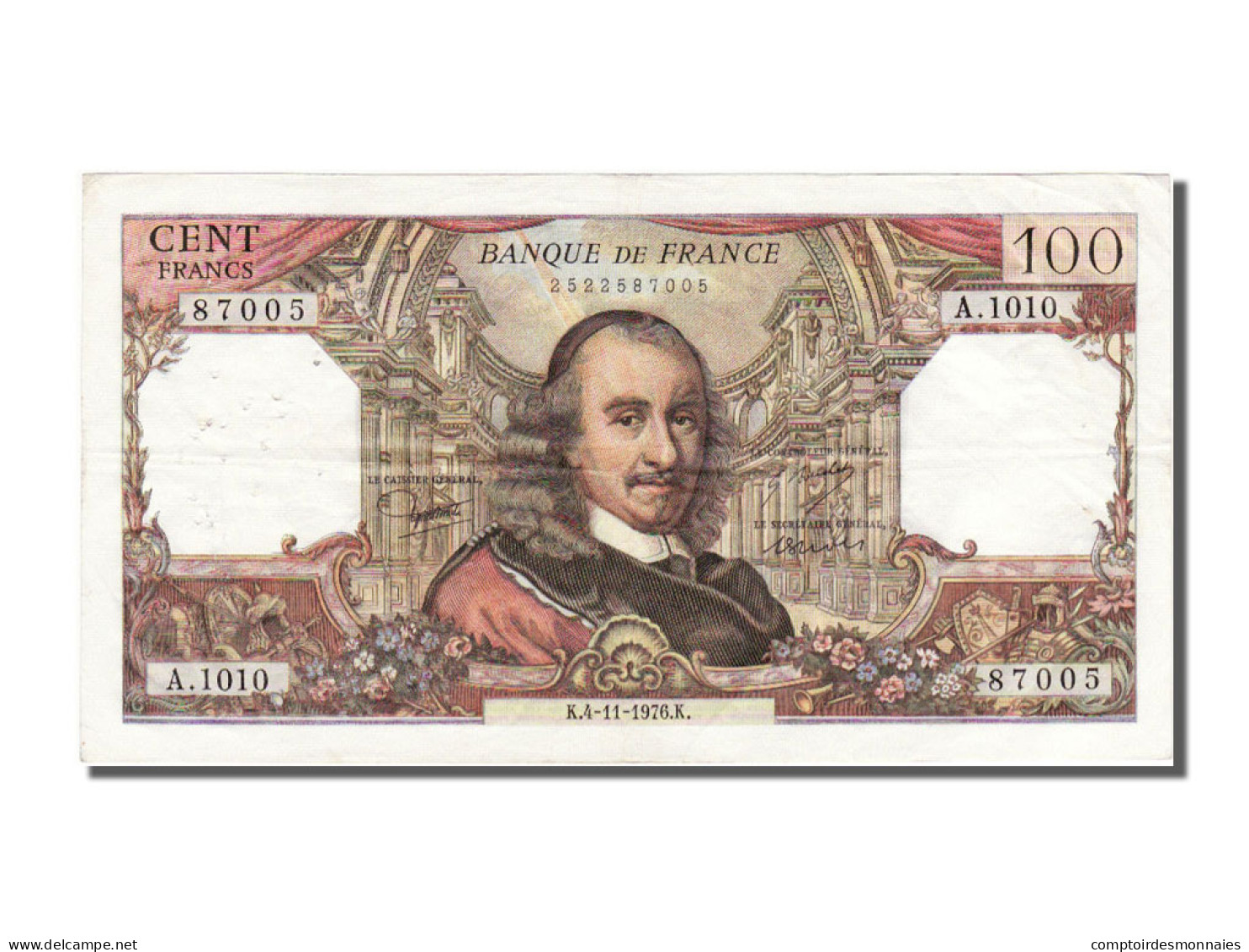 Billet, France, 100 Francs, 100 F 1964-1979 ''Corneille'', 1976, 1976-11-04 - 100 F 1964-1979 ''Corneille''