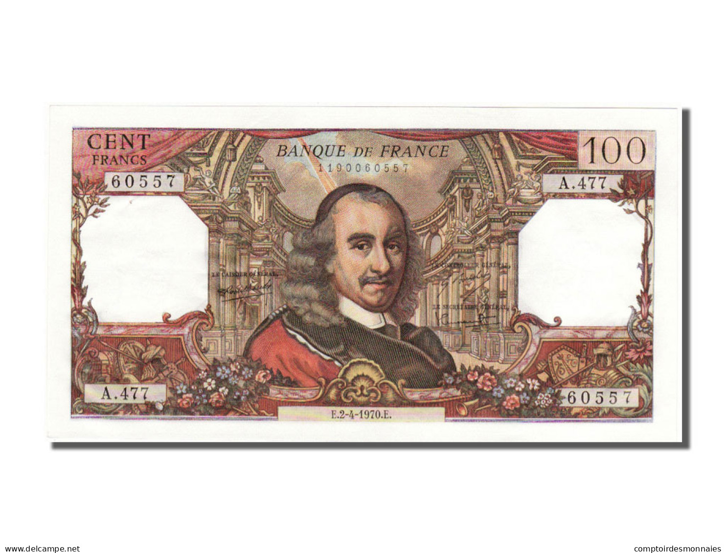 Billet, France, 100 Francs, 100 F 1964-1979 ''Corneille'', 1970, 1970-04-02 - 100 F 1964-1979 ''Corneille''
