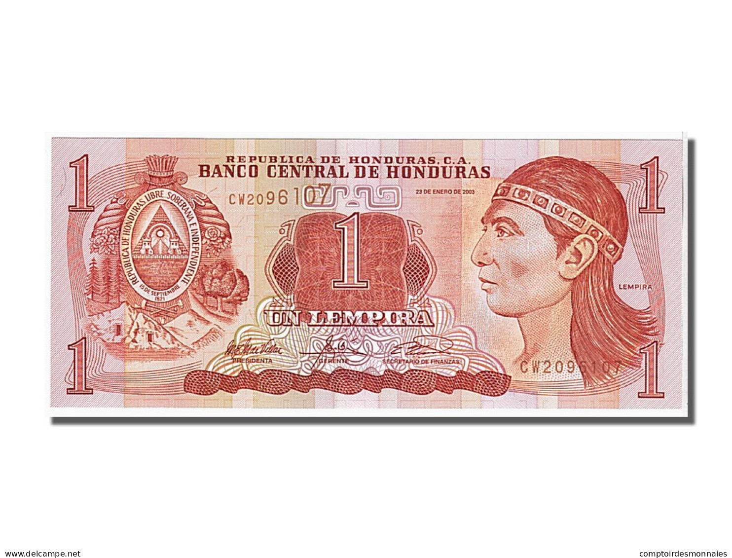 Billet, Honduras, 1 Lempira, 2003, 2003-01-23, NEUF - Honduras