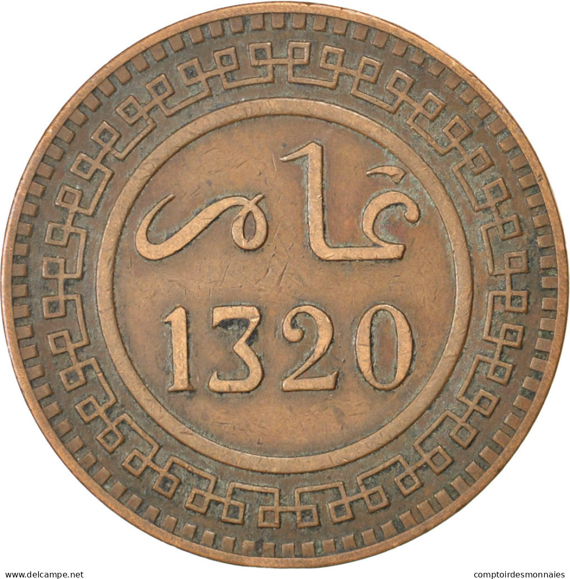 Monnaie, Maroc, 'Abd Al-Aziz, 10 Mazunas, 1902, TTB, Bronze, KM:17.1 - Maroc