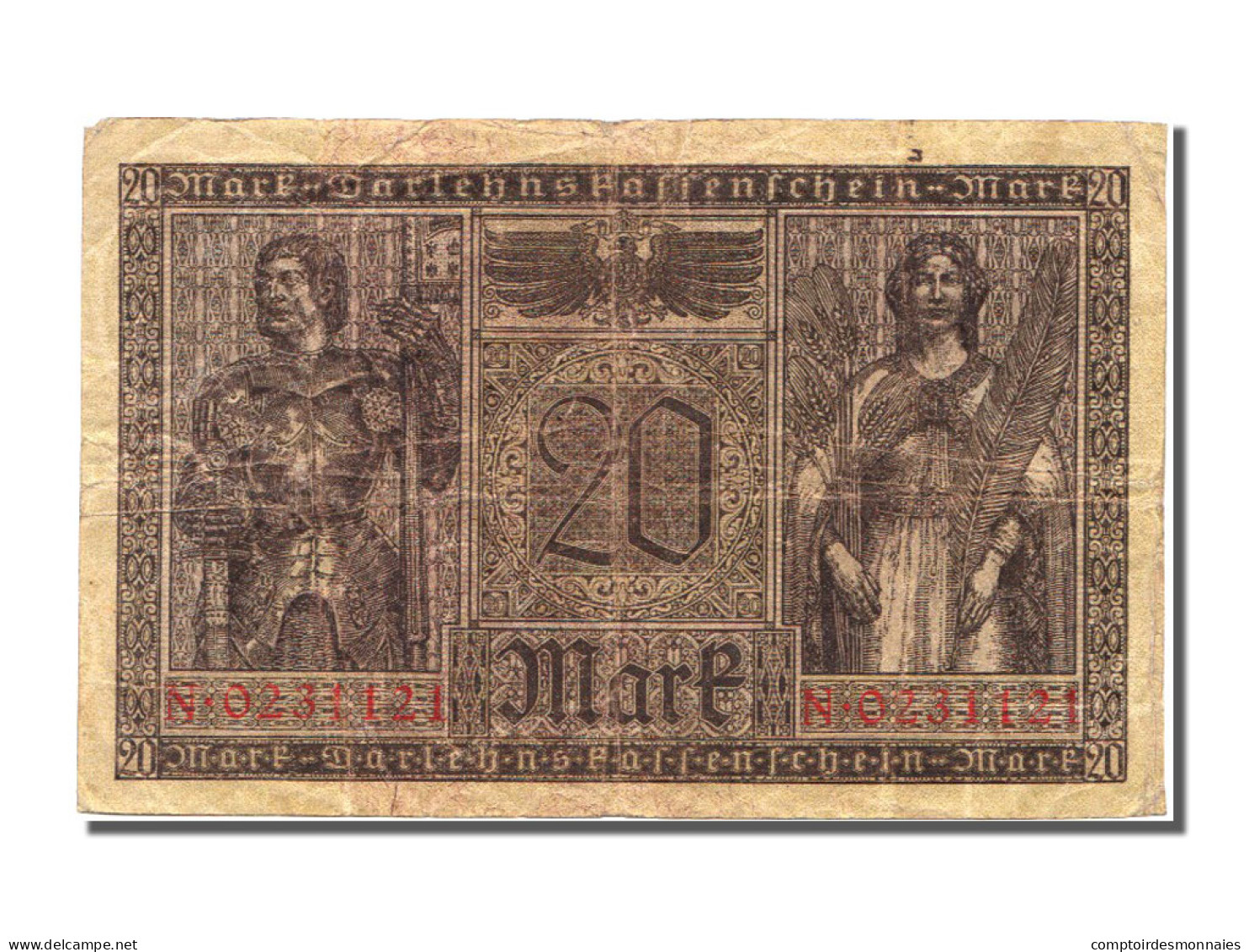 Billet, Allemagne, 20 Mark, 1918, 1918-02-20, TTB - 20 Mark