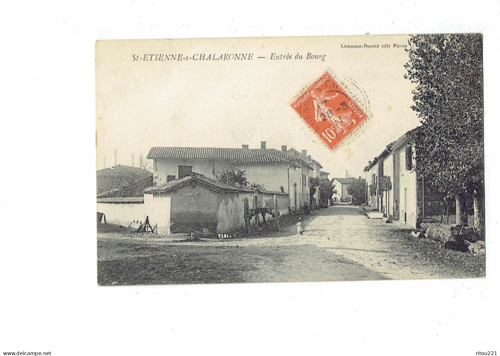 Cpa - 01 - St- Etienne Sur Chalaronne - Entrée Du Bourg - 1911 - Lemonon Ducoté - Châtillon-sur-Chalaronne