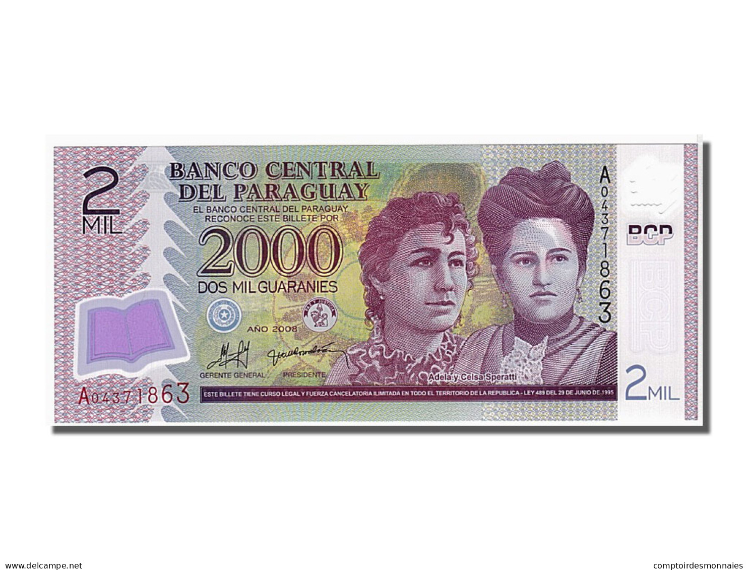 Billet, Paraguay, 2000 Guaranies, 2008, KM:228a, NEUF - Paraguay