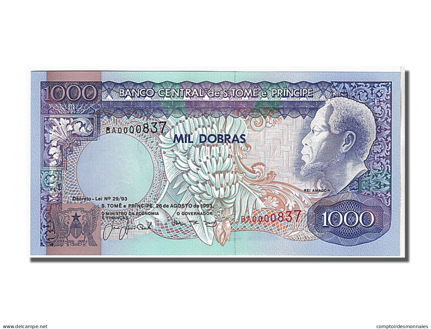 Billet, Saint Thomas And Prince, 1000 Dobras, 1993, KM:64, NEUF - Sao Tomé Et Principe