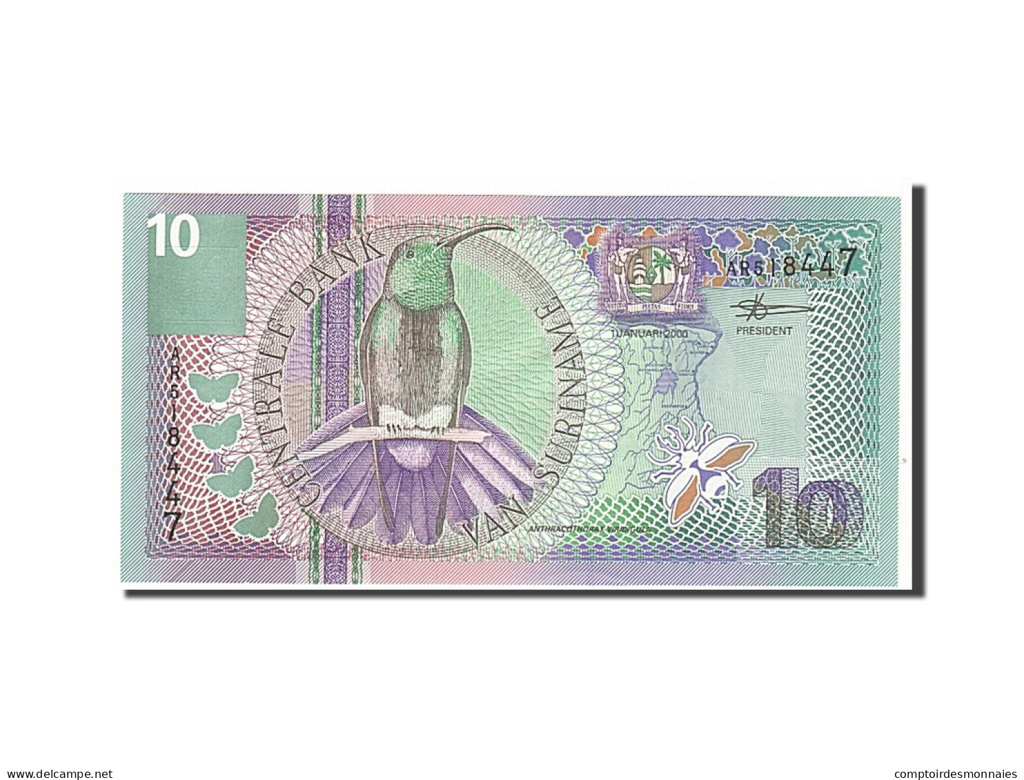 Billet, Suriname, 10 Gulden, 2000, KM:147, NEUF - Surinam