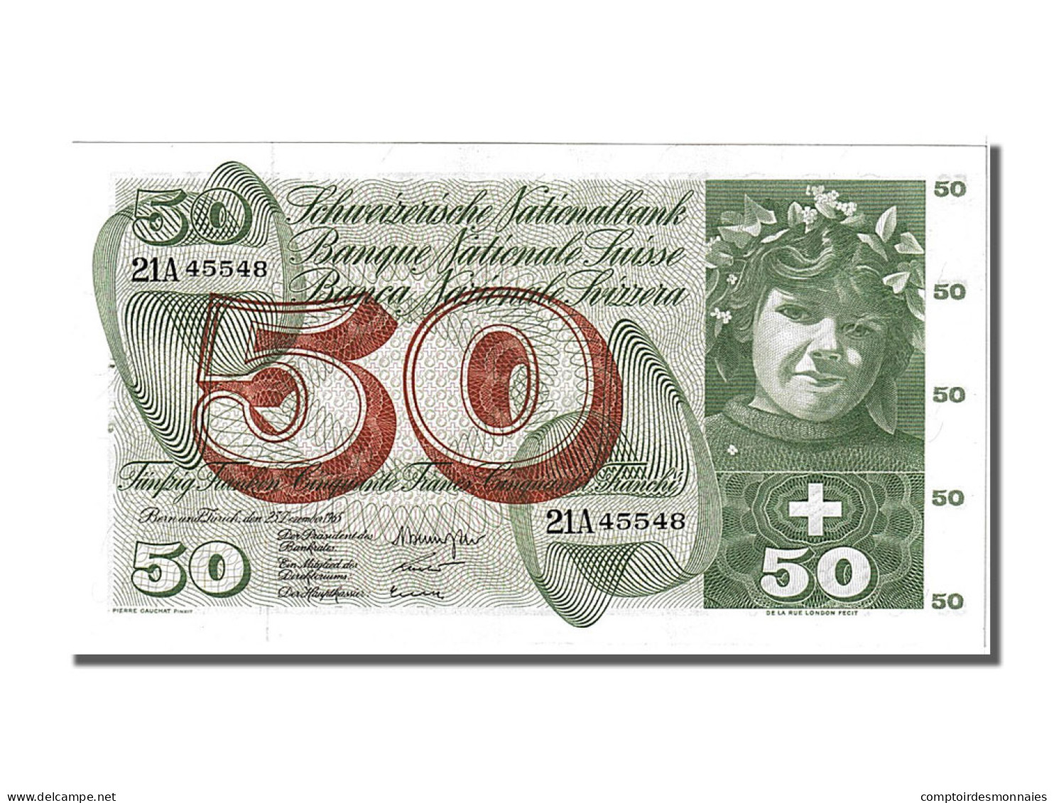 Billet, Suisse, 50 Franken, 1965, 1965-12-23, SPL - Suisse