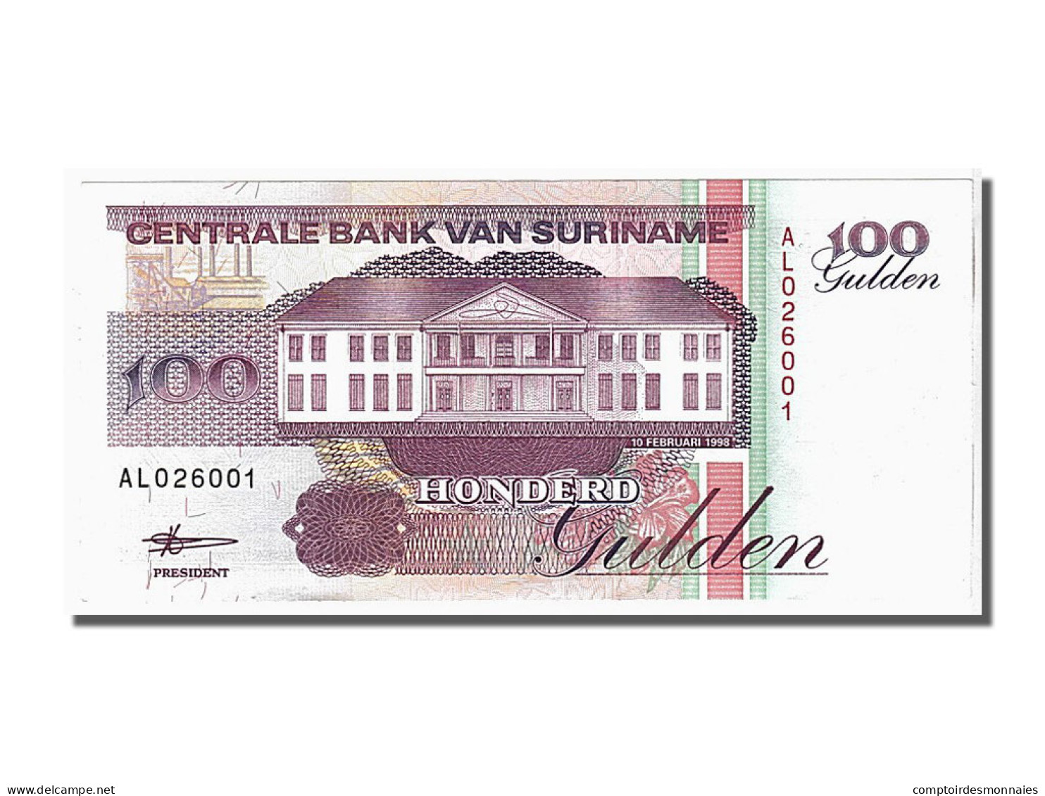 Billet, Suriname, 100 Gulden, 1998, 1998-02-10, KM:139b, NEUF - Surinam