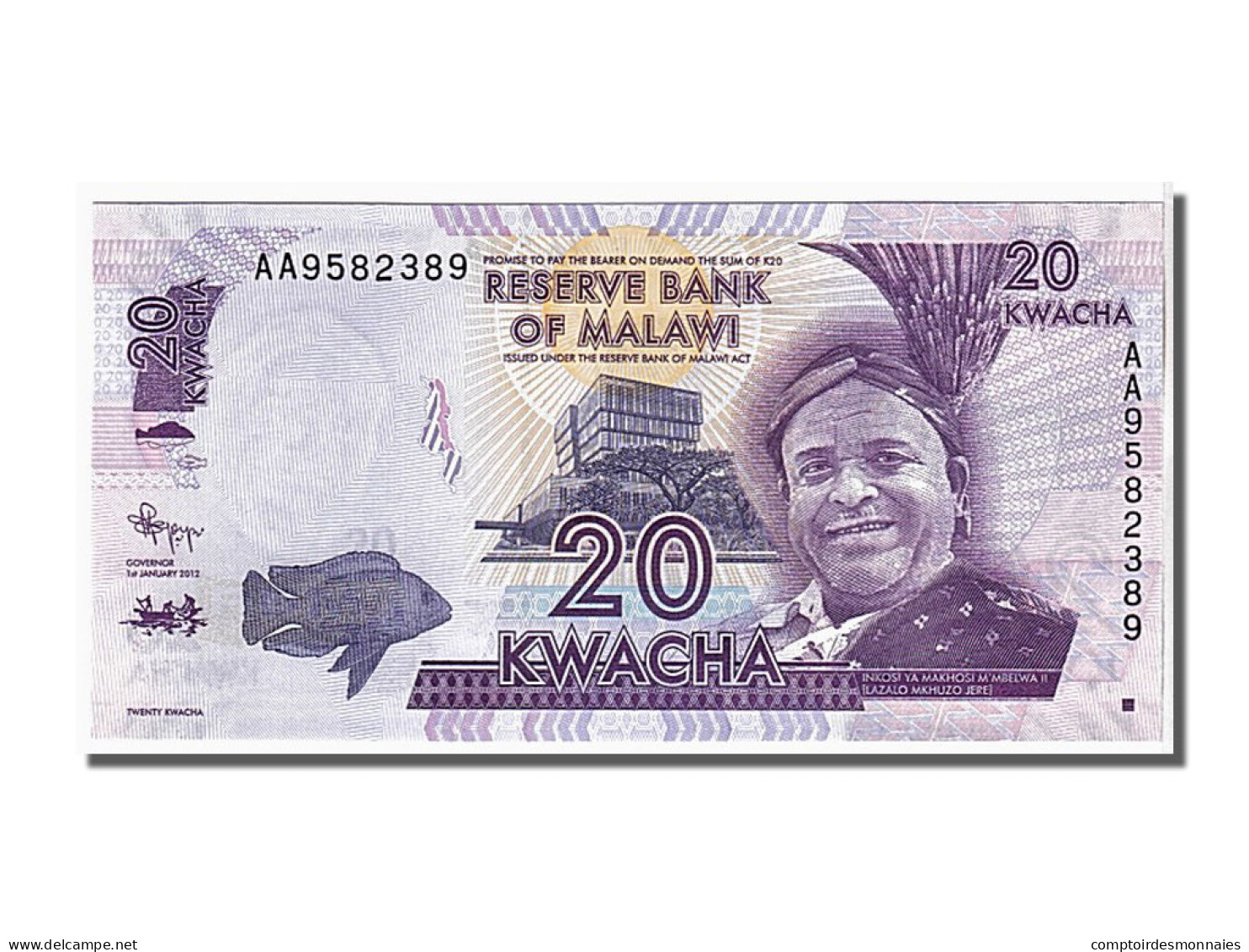 Billet, Malawi, 20 Kwacha, 2012, NEUF - Malawi