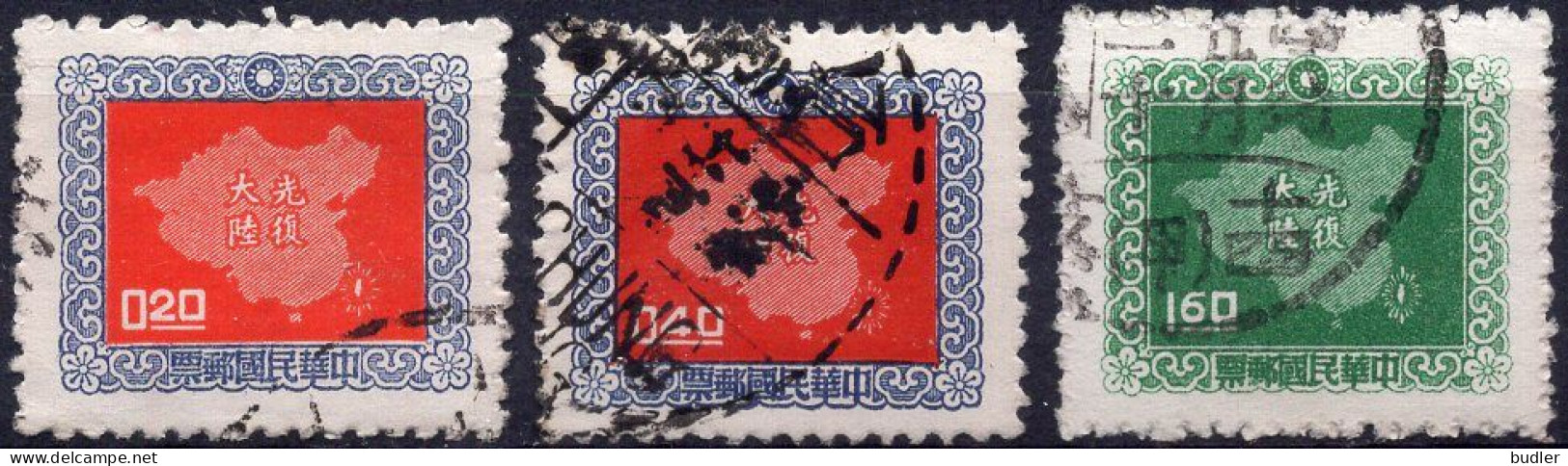 TAIWAN (= Formosa) :1957: Y.225-26,28.  Gestempeld / Oblitéré / Cancelled. - Used Stamps