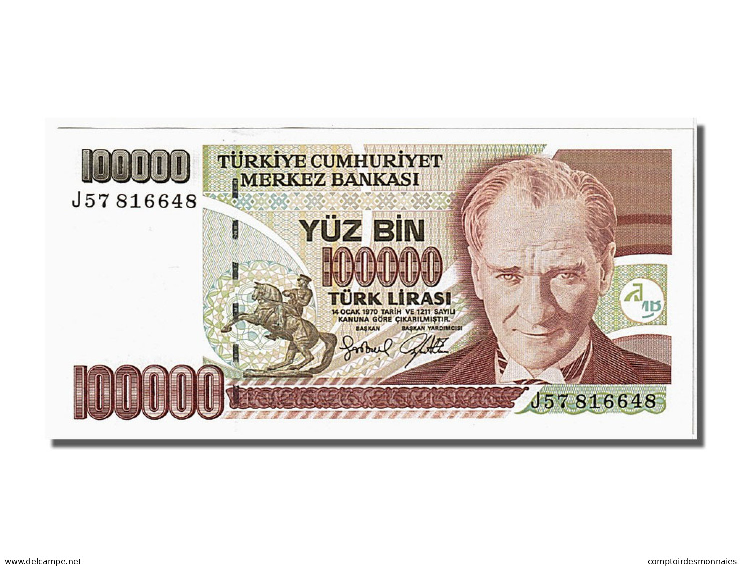 Billet, Turquie, 100,000 Lira, 1970, NEUF - Turkije