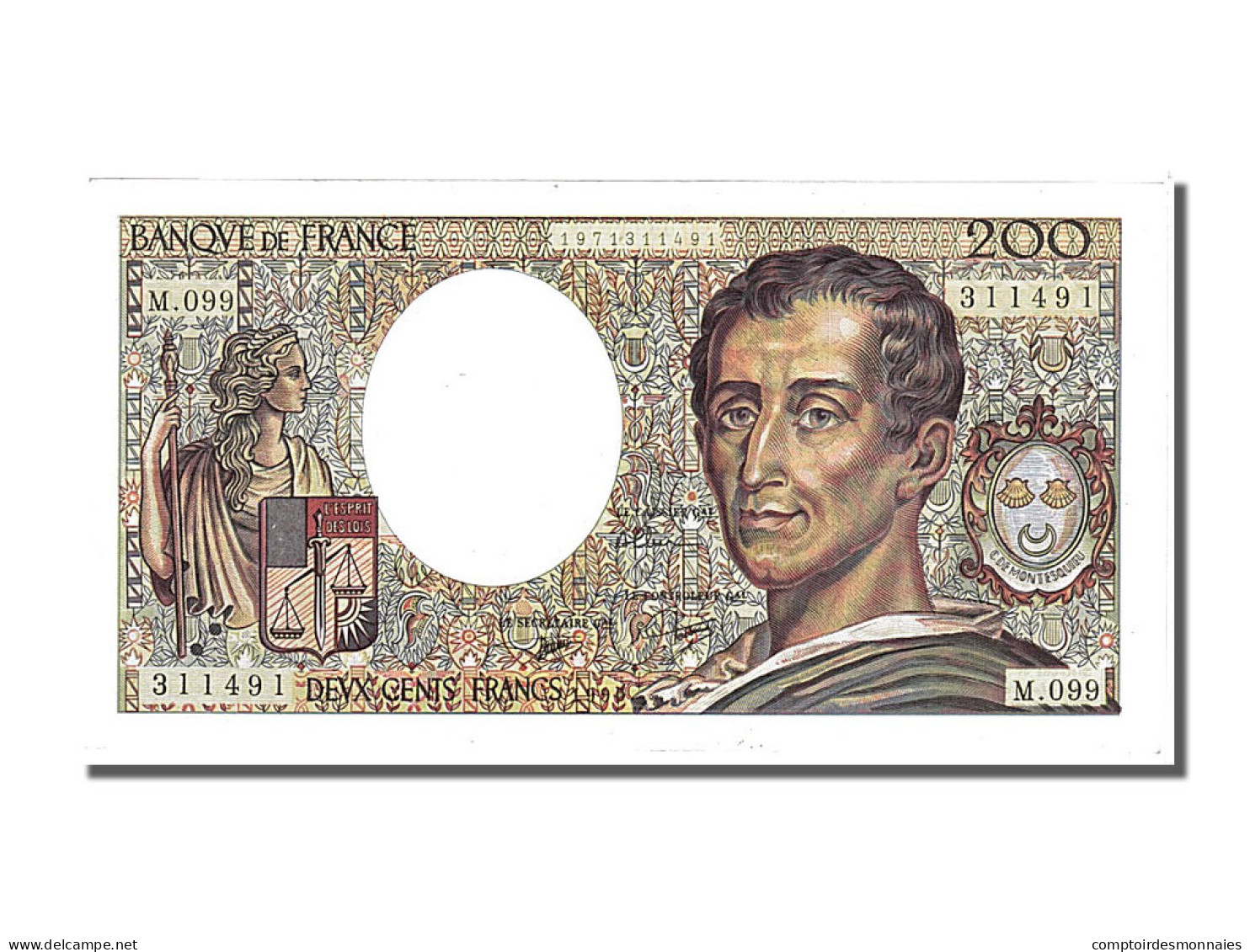 Billet, France, 200 Francs, 200 F 1981-1994 ''Montesquieu'', 1990, SUP - 200 F 1981-1994 ''Montesquieu''