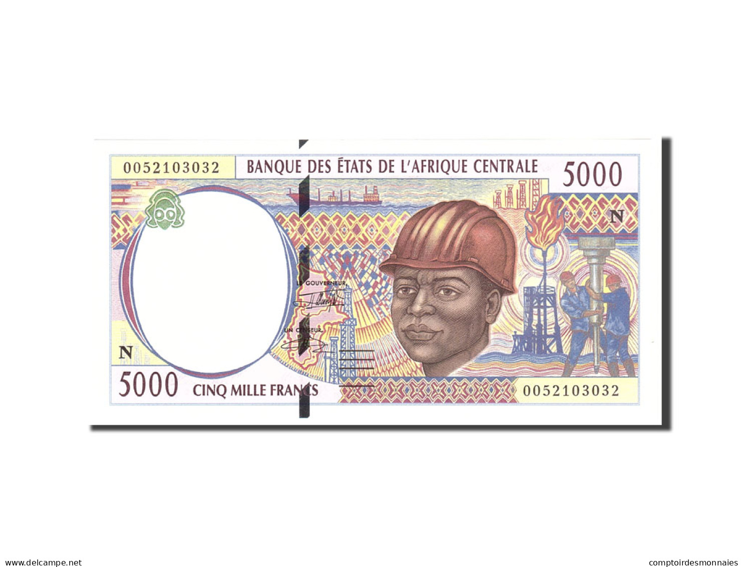 Billet, États De L'Afrique Centrale, 5000 Francs, 2000, Undated, KM:504Nf, NEUF - Central African States