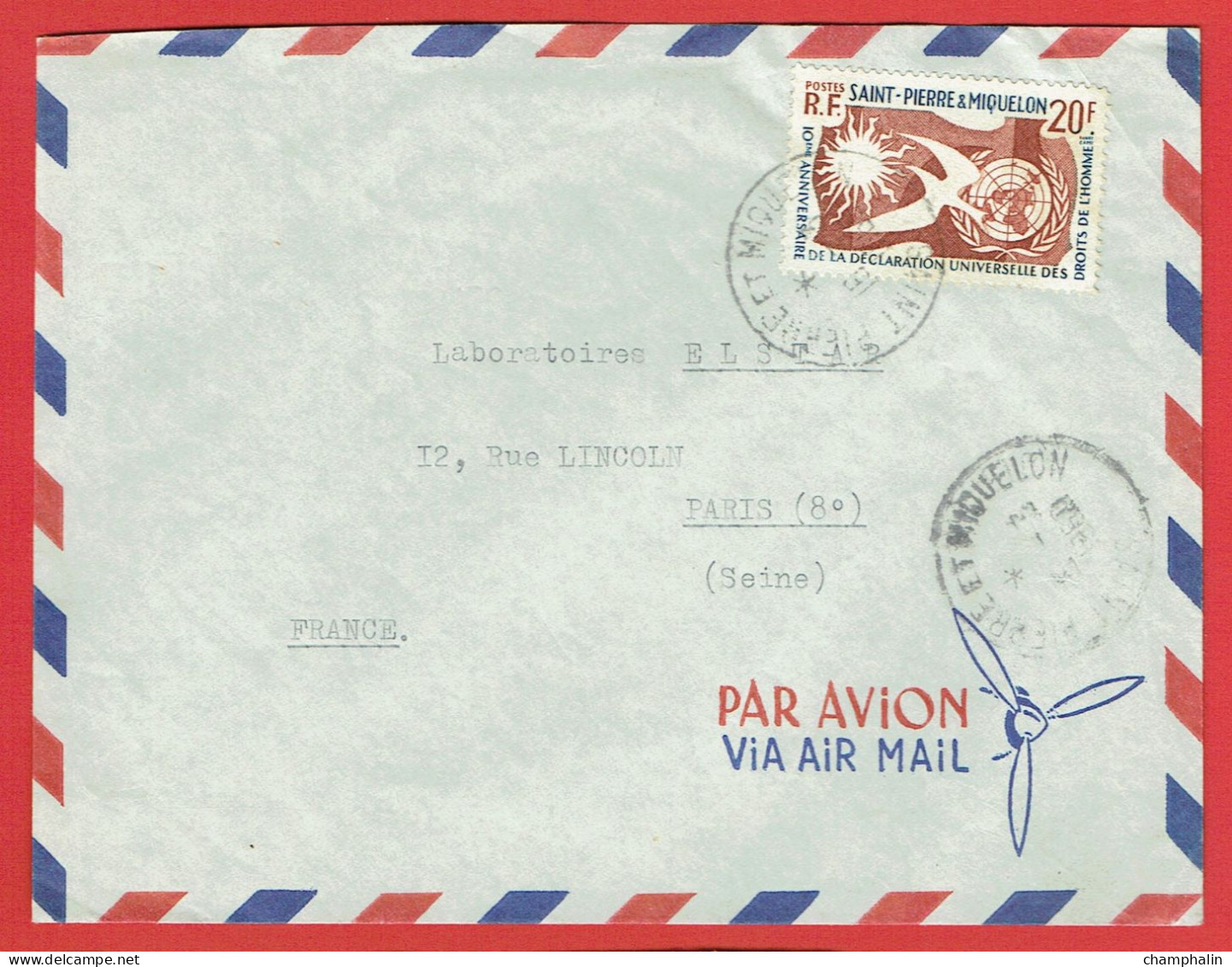 ESC De Saint-Pierre Et Miquelon (975) Pour Paris (75) - CAD 15 Mars 1960 - Timbre YT 358 - Covers & Documents