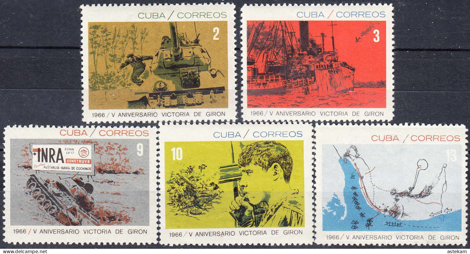 CUBA 1966, 5 YEARS Of The VICTORY At А BAY Of The PLEA CHIRON, COMPLETE, MNH SERIES In GOOD QUALITY,*** - Ungebraucht