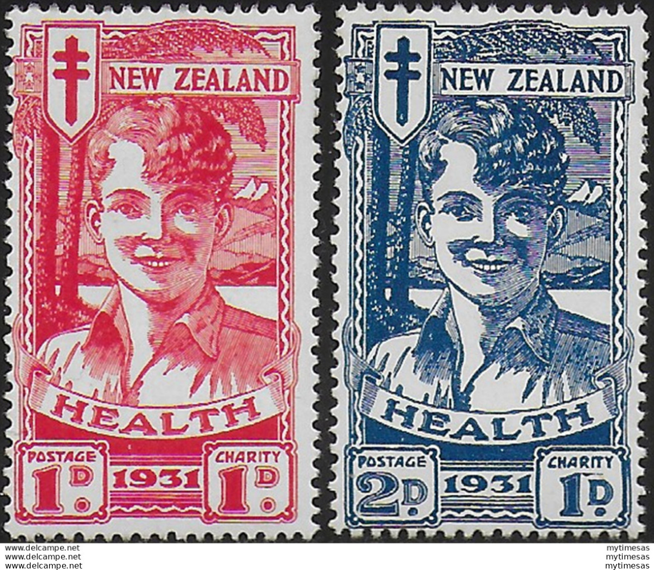 1931 New Zealand Health Smiling Boy 2v. MLH SG N. 546/47 - Other & Unclassified