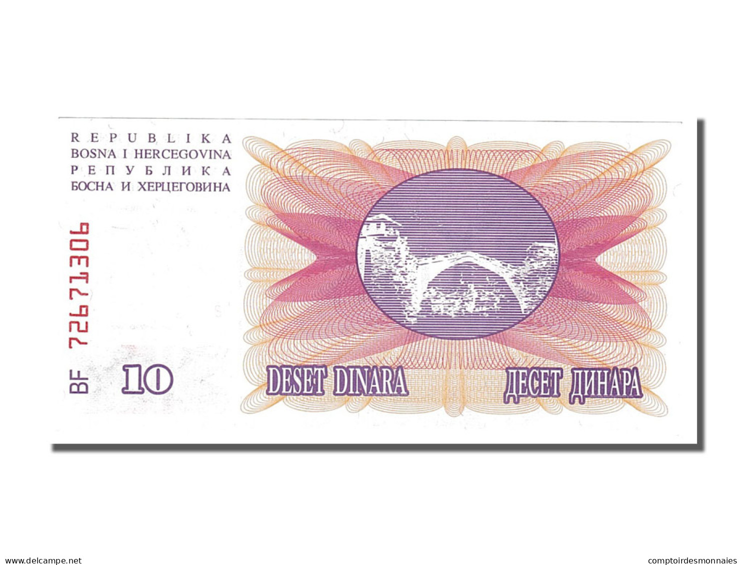 Billet, Bosnia - Herzegovina, 10 Dinara, 1992, 1992-07-01, NEUF - Bosnien-Herzegowina