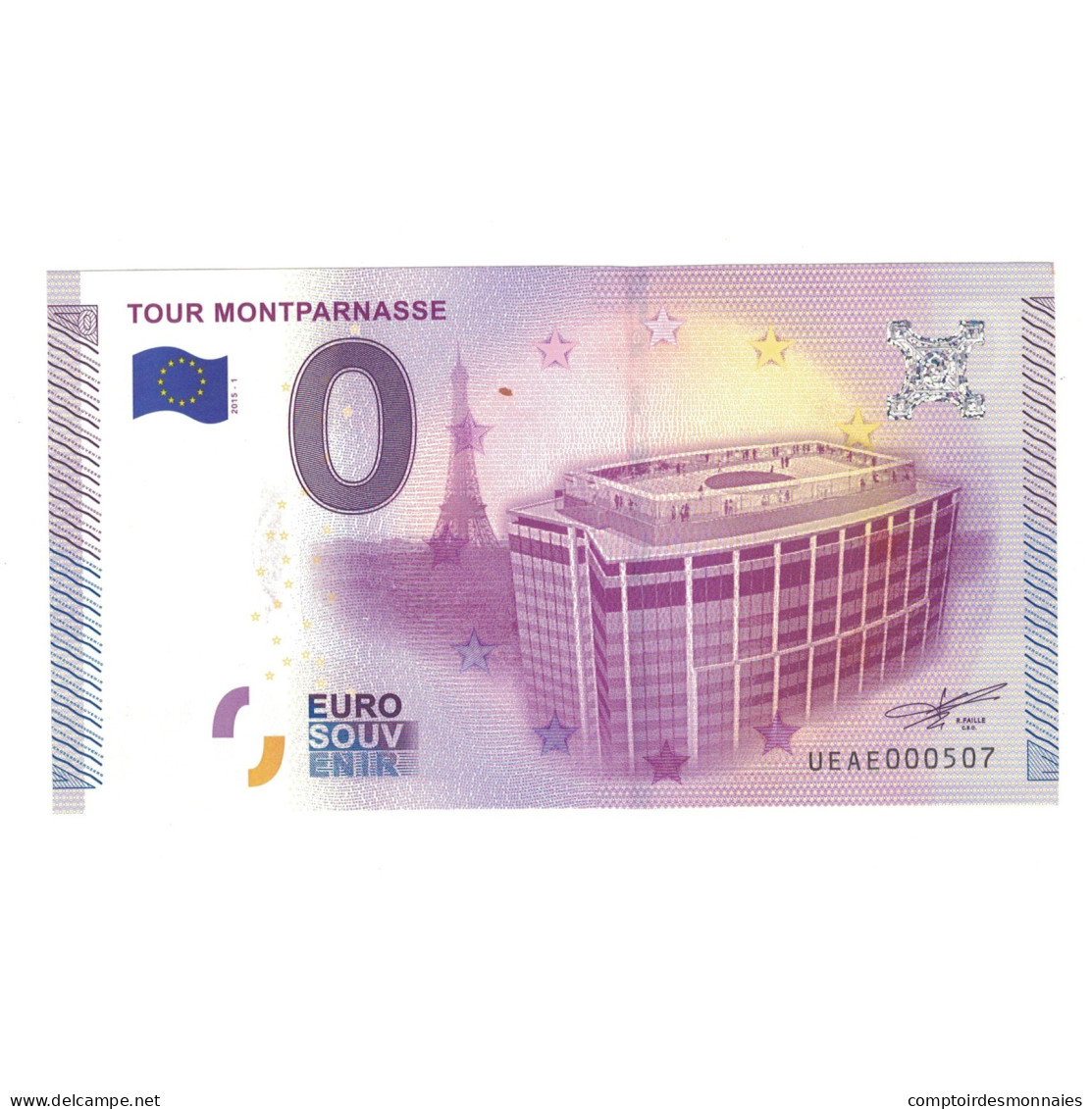 France, Billet Touristique - 0 Euro, 2015, UEAE000507, TOUR MONTPARNASSE, NEUF - Sonstige & Ohne Zuordnung