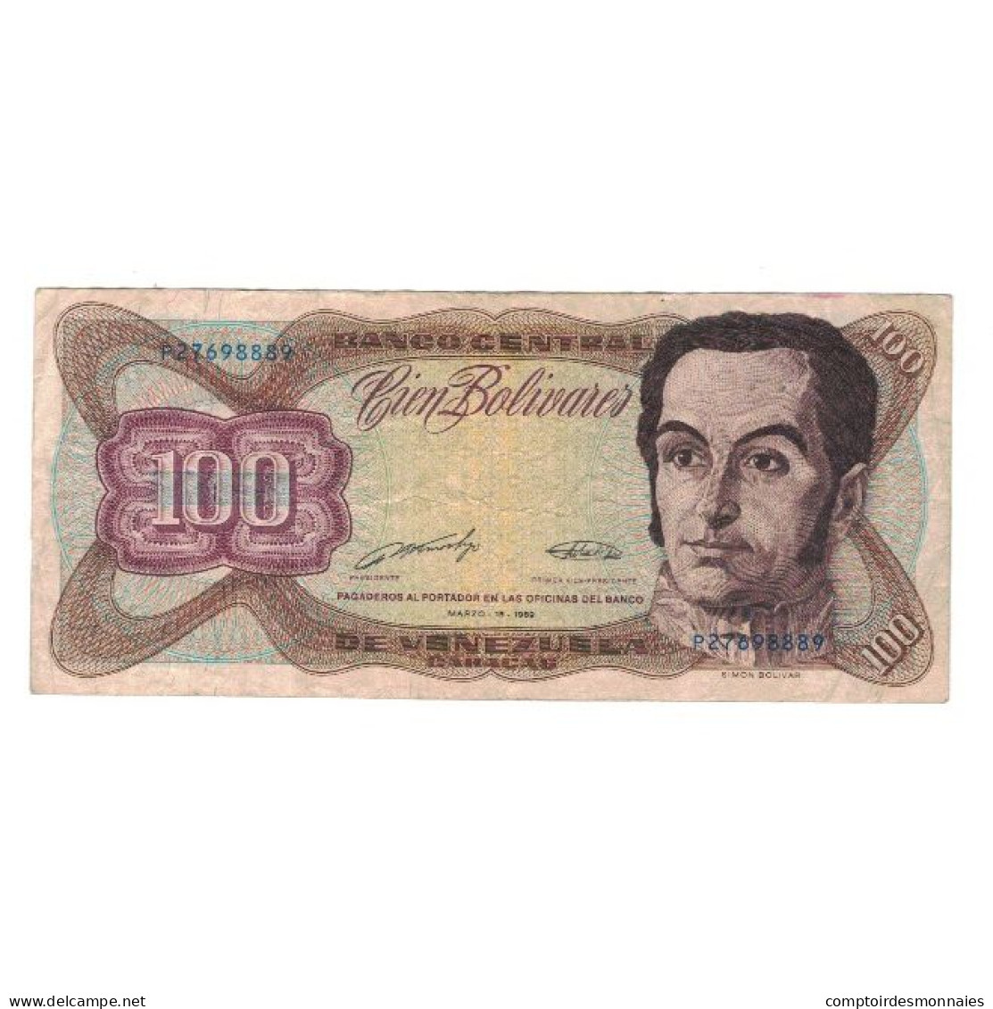 Billet, Venezuela, 100 Bolivares, 1989, 1989-03-16, KM:66b, TB+ - Venezuela