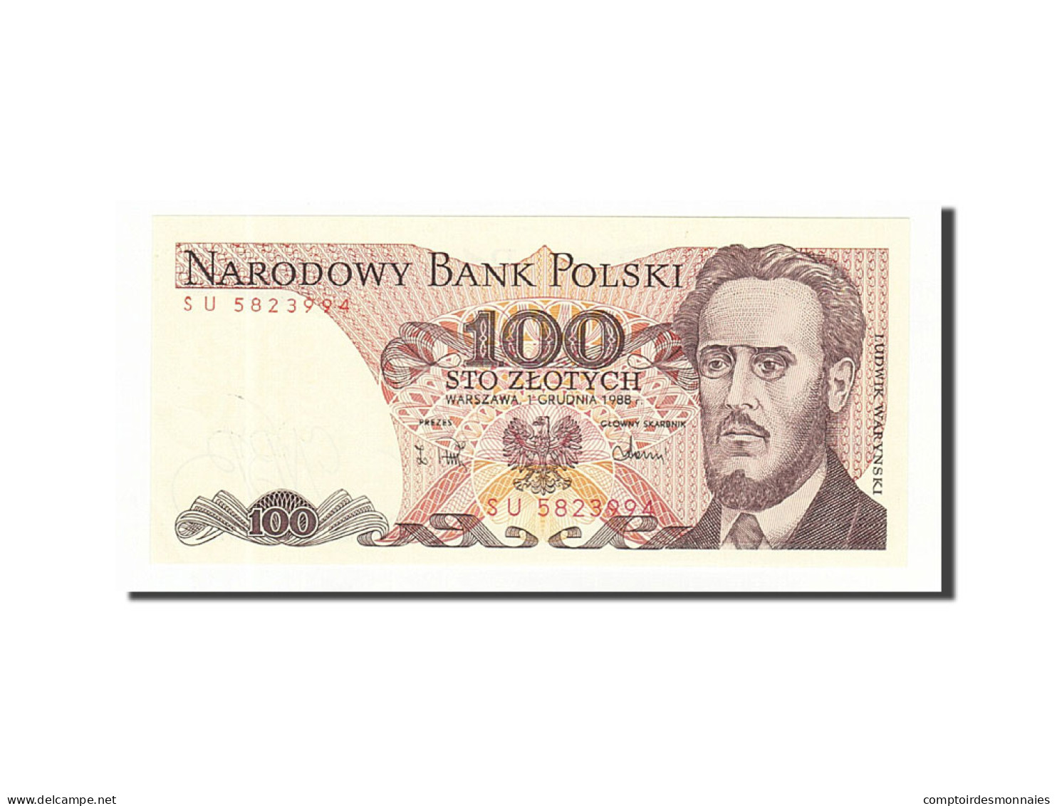 Billet, Pologne, 100 Zlotych, 1988, 1988-12-01, SPL - Polonia