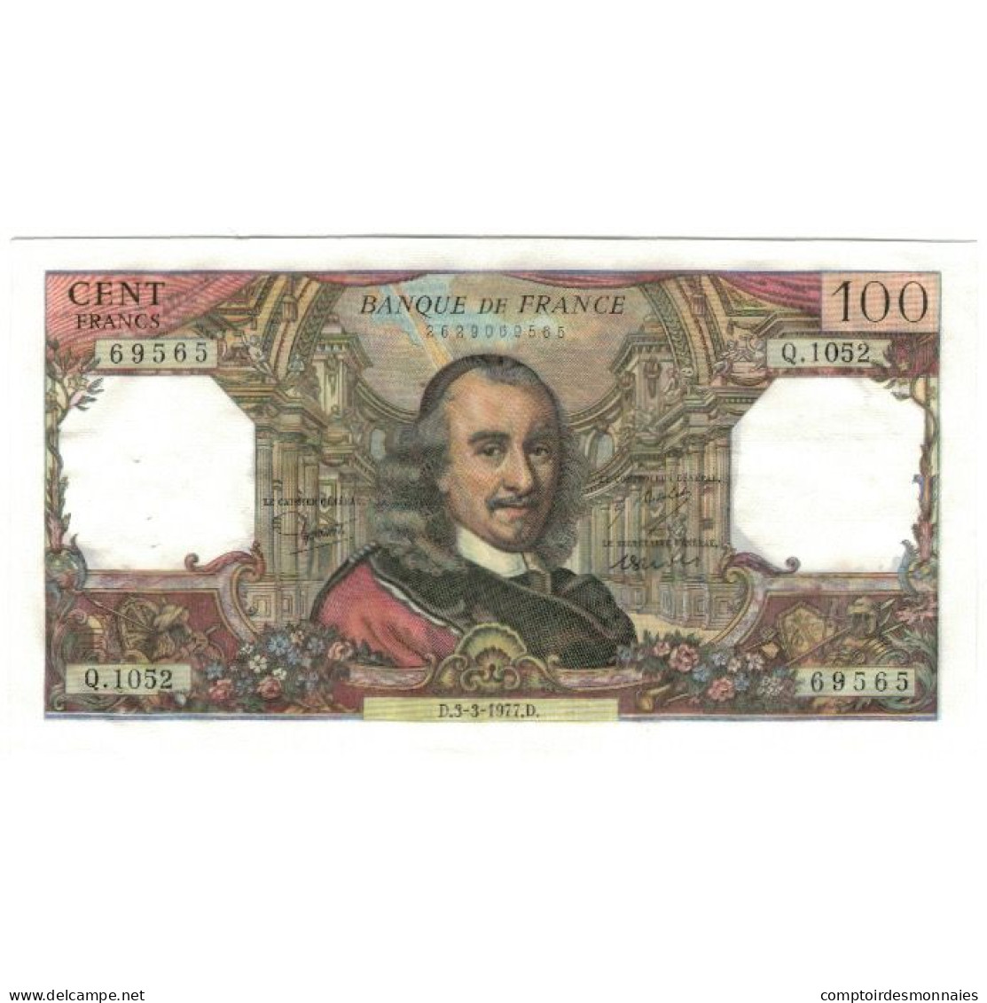 France, 100 Francs, 1977, 03.03.1977, TTB, Fayette:65.57, KM:149f - 100 F 1964-1979 ''Corneille''