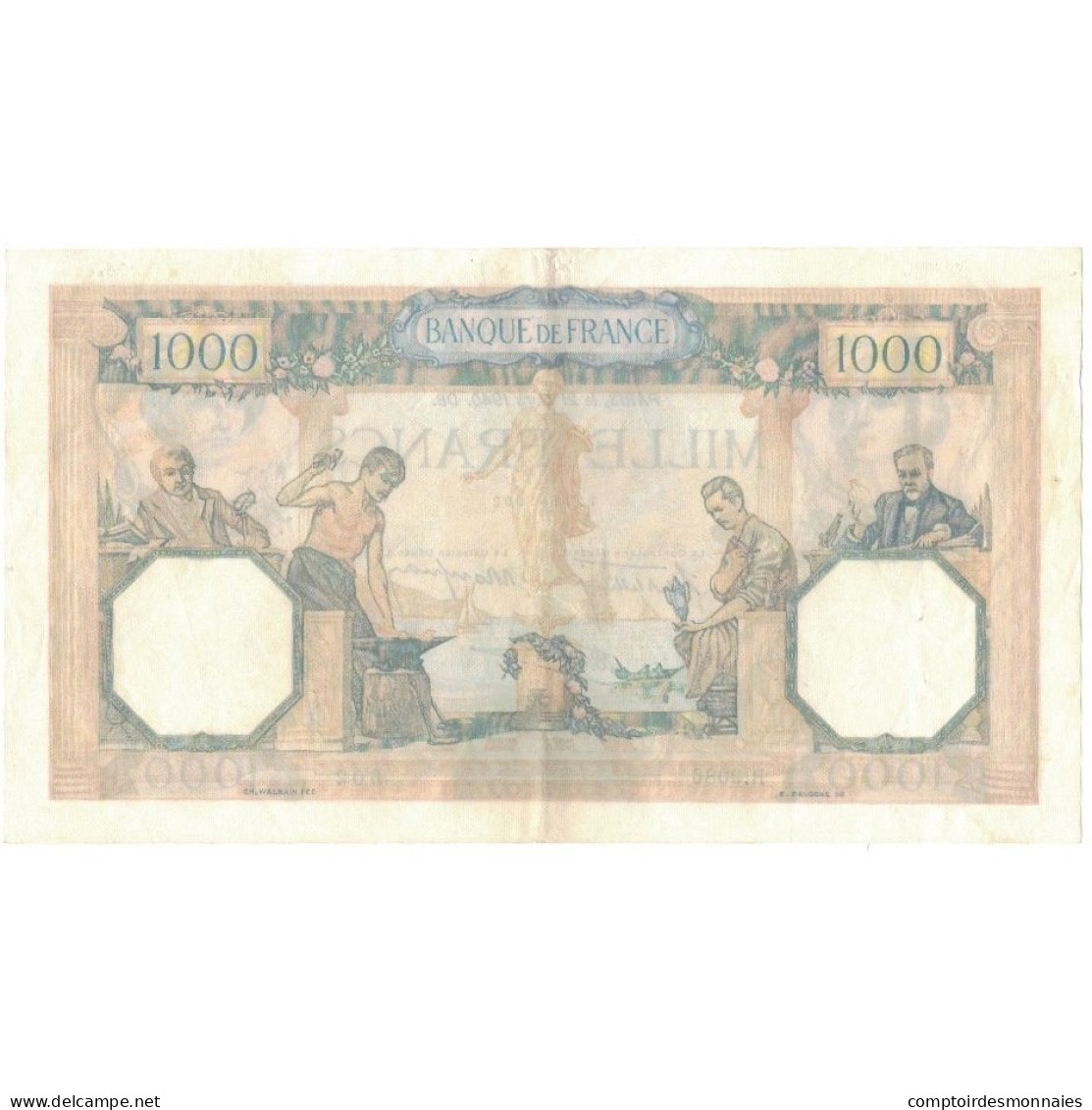 France, 1000 Francs, 1940, 1940-03-21, TTB+, Fayette:38.44, KM:90c - 1 000 F 1927-1940 ''Cérès E Mercure''