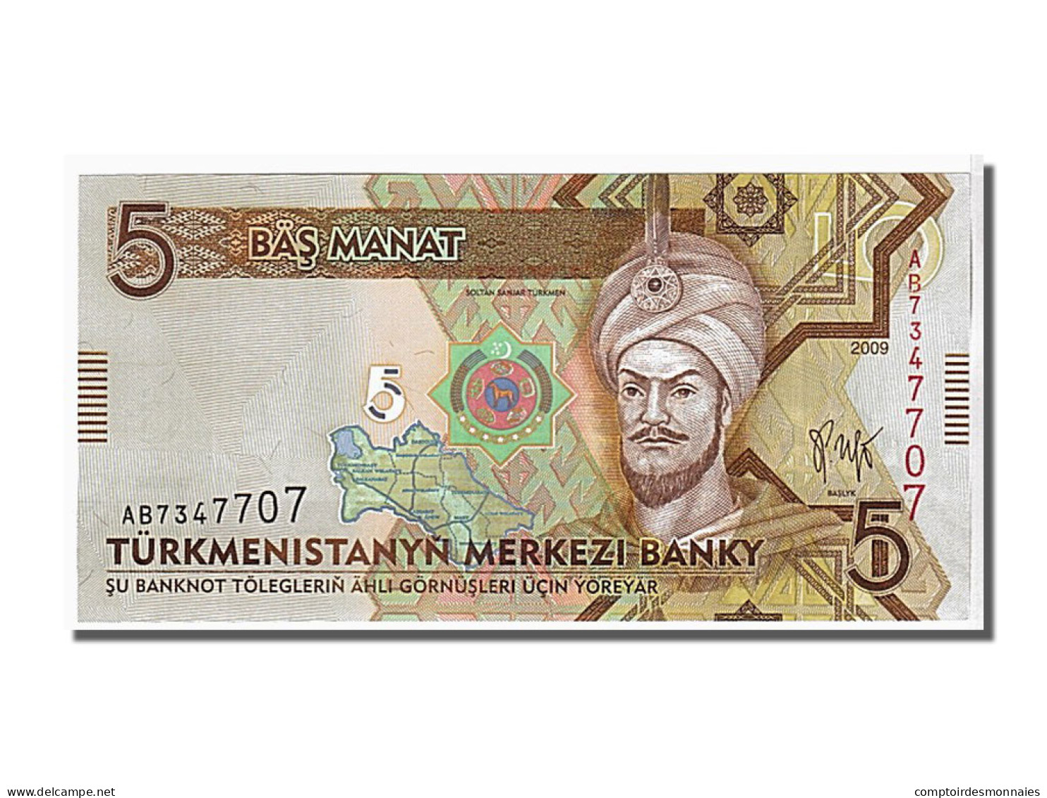 Billet, Turkmenistan, 5 Manat, 2009, KM:23a, NEUF - Turkmenistan