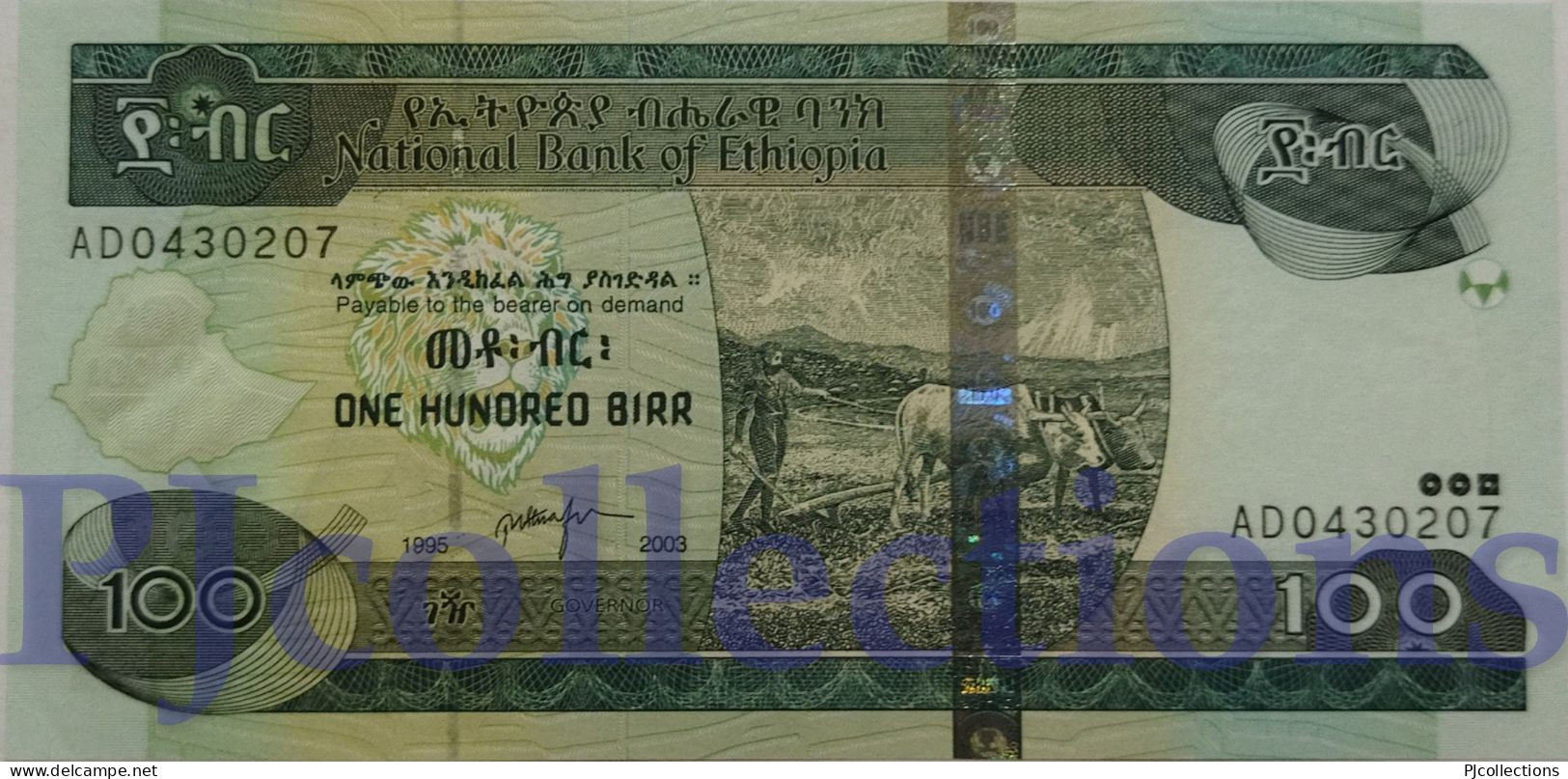 ETHIOPIA 100 BIRR 2003 PICK 52a UNC - Etiopía