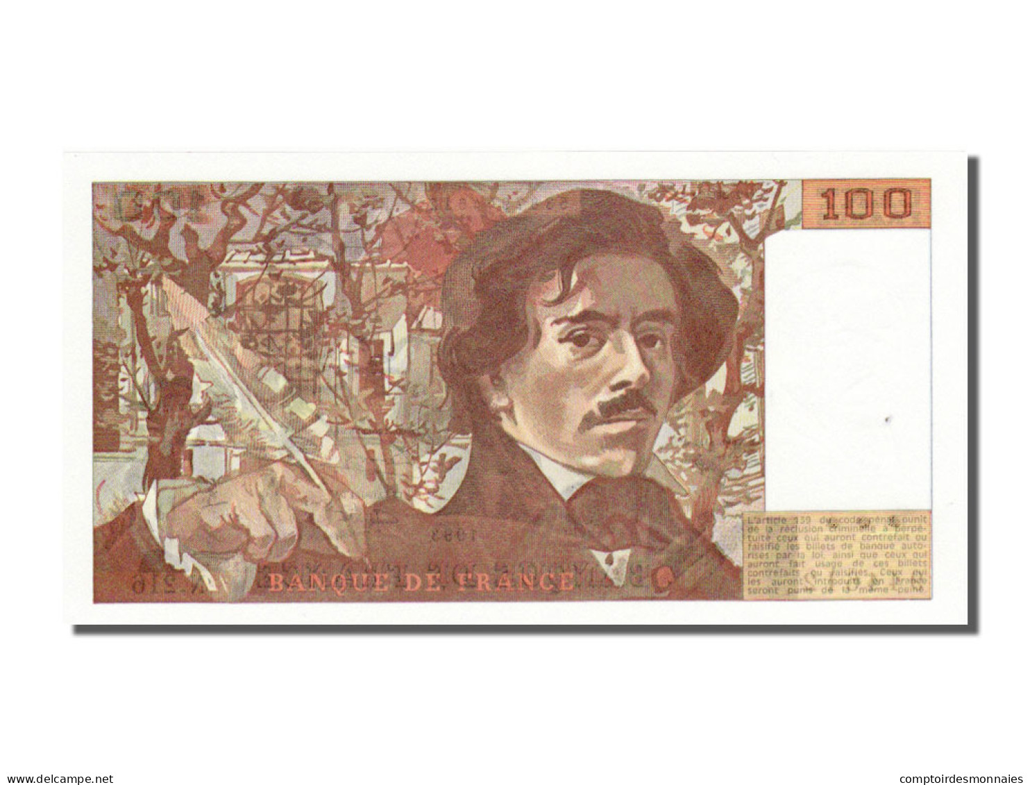 Billet, France, 100 Francs, 100 F 1978-1995 ''Delacroix'', 1993, NEUF - 100 F 1978-1995 ''Delacroix''