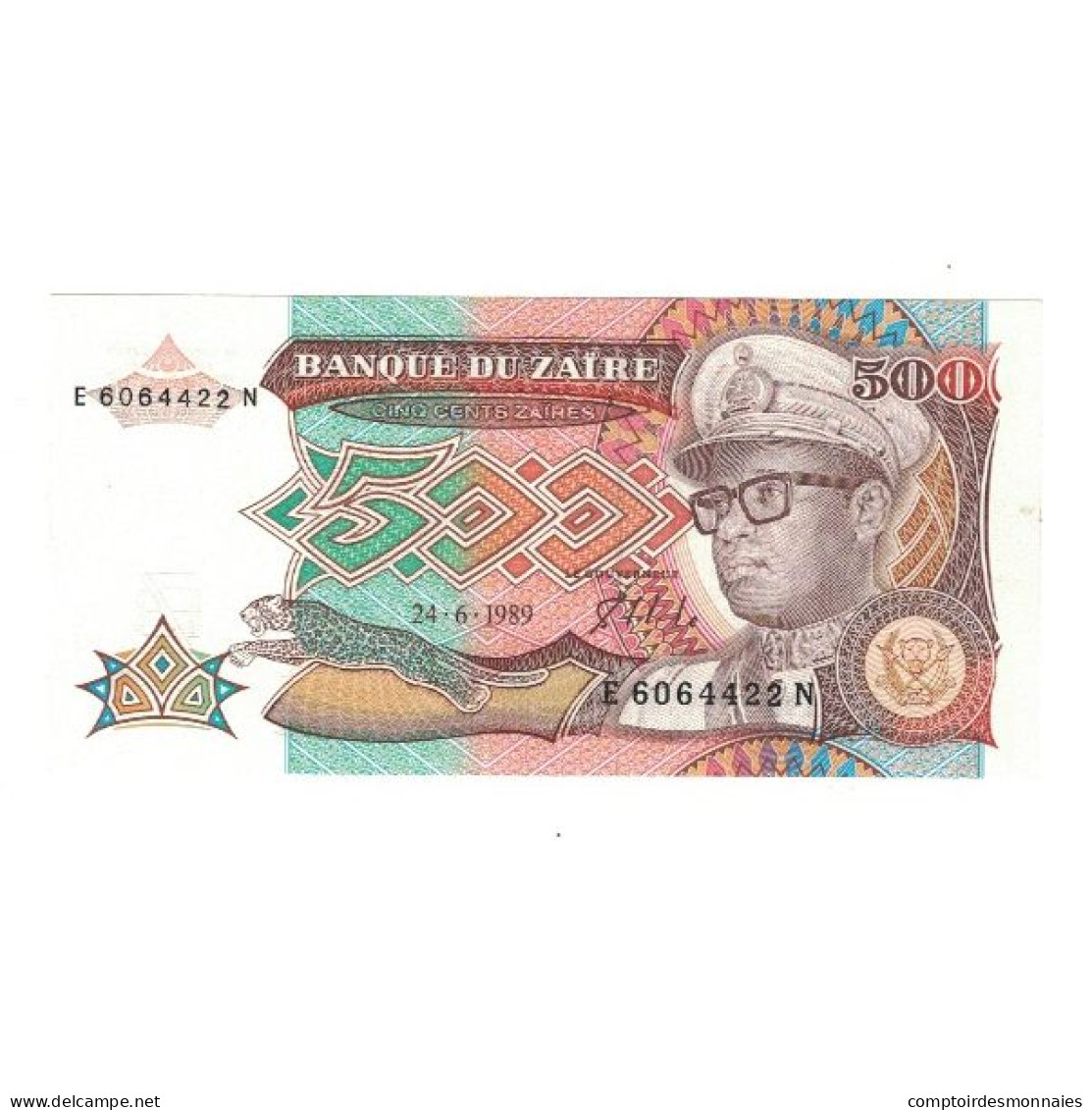 Billet, Zaïre, 500 Zaïres, 1989, 1989-06-24, KM:34a, SPL - Zaire