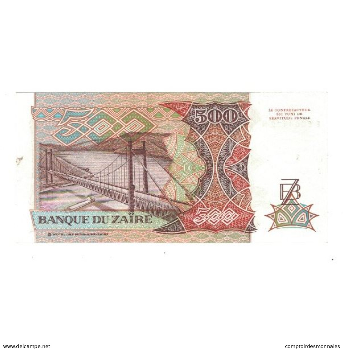 Billet, Zaïre, 500 Zaïres, 1989, 1989-06-24, KM:34a, SPL - Zaïre