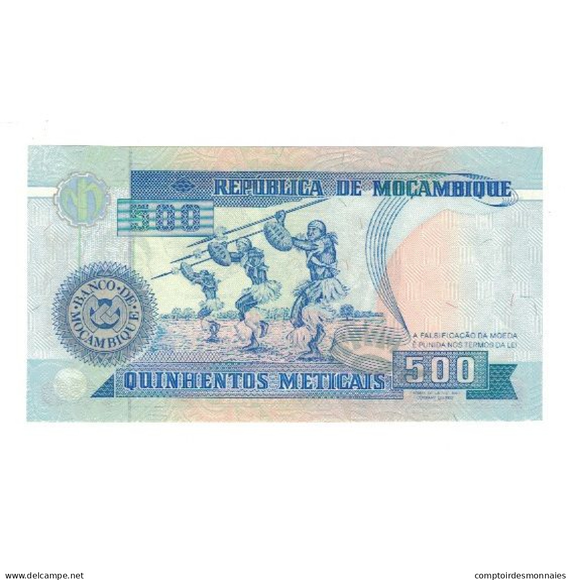 Billet, Mozambique, 500 Meticais, 1991, 1991-06-16, KM:134, NEUF - Mozambico