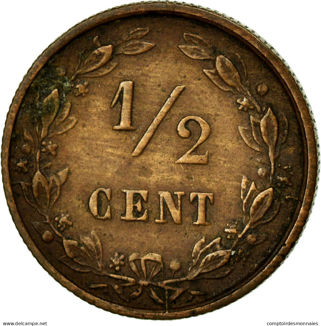 Monnaie, Pays-Bas, William III, 1/2 Cent, 1884, TTB, Bronze, KM:109.1 - 1849-1890: Willem III.