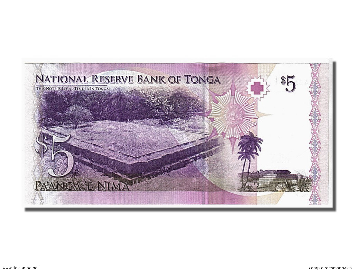 Billet, Tonga, 5 Pa'anga, 2008, NEUF - Tonga