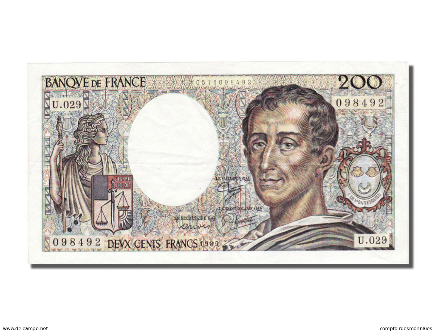Billet, France, 200 Francs, 200 F 1981-1994 ''Montesquieu'', 1985, SUP+ - 200 F 1981-1994 ''Montesquieu''