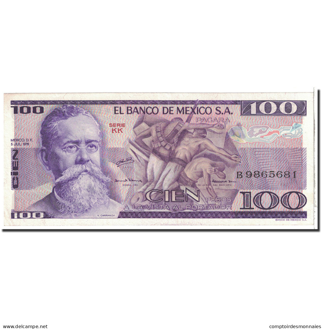 Billet, Mexique, 100 Pesos, 1978, 1978-07-05, KM:68a, SPL - Mexico