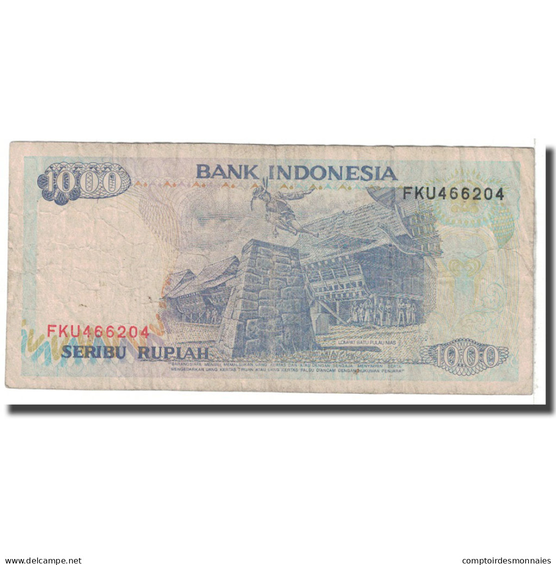 Billet, Indonésie, 1000 Rupiah, 1992, KM:129a, B - Indonesien