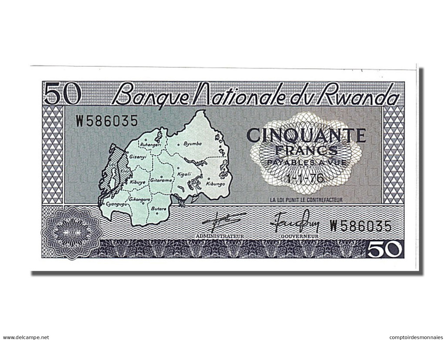 Billet, Rwanda, 50 Francs, 1976, 1976-01-01, NEUF - Rwanda