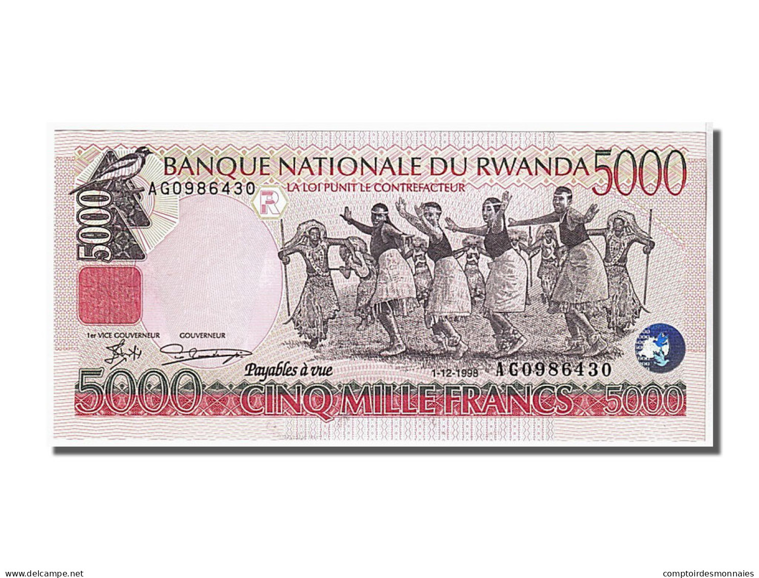 Billet, Rwanda, 5000 Francs, 1998, KM:28a, NEUF - Ruanda