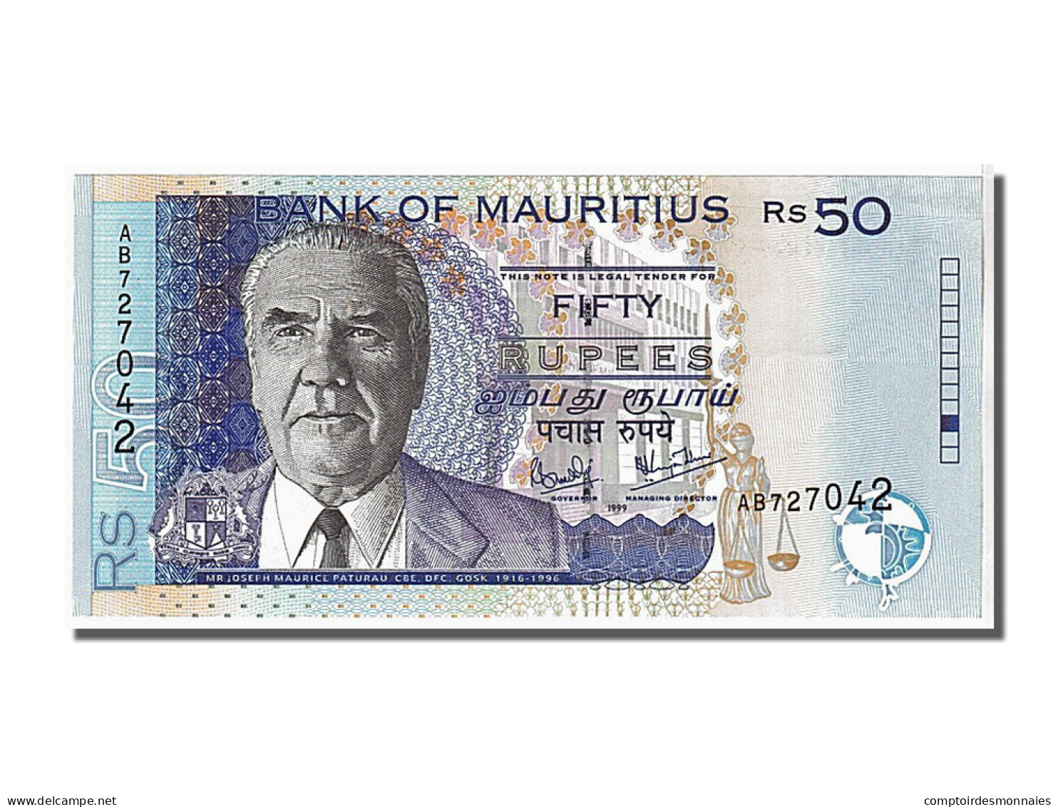 Billet, Mauritius, 50 Rupees, 1999, KM:50a, NEUF - Maurice