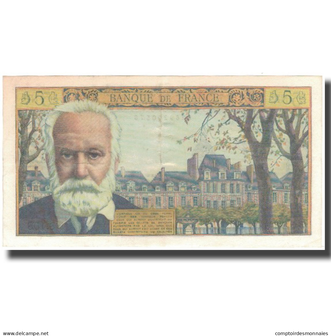 France, 5 Nouveaux Francs, Victor Hugo, 1963-05-02, TTB+, Fayette:56.14, KM:141a - 5 NF 1959-1965 ''Victor Hugo''