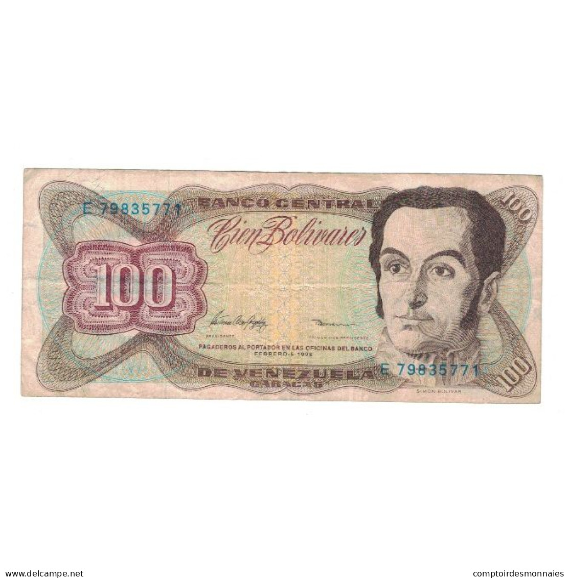 Billet, Venezuela, 100 Bolivares, 1998, 1998-02-05, KM:66f, TTB - Venezuela