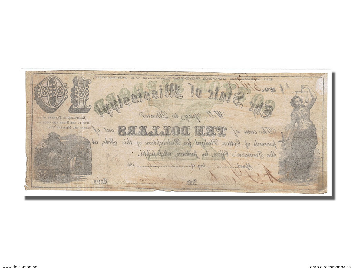 Billet, États-Unis, 10 Dollars, 1862, 1862-05-01, TTB - Other & Unclassified