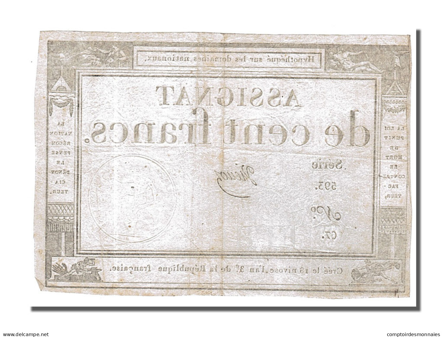 Billet, France, 100 Francs, 1795, Vienoz, TTB, KM:A78, Lafaurie:173 - Assignats