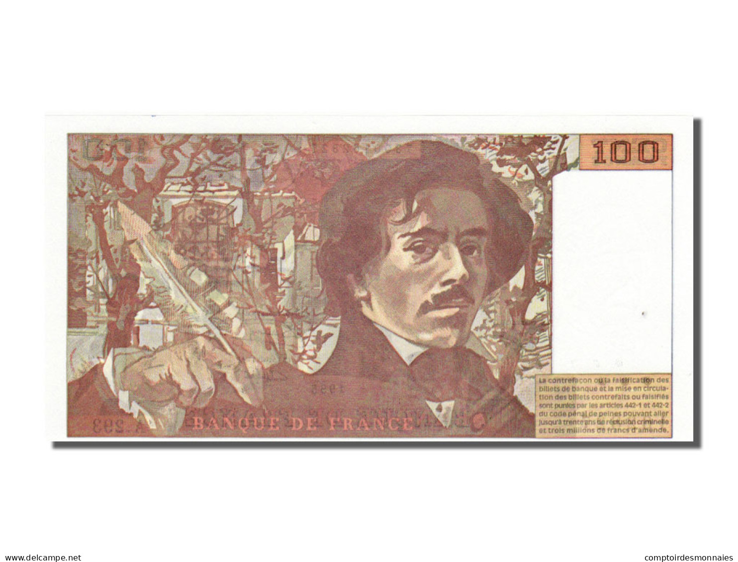 Billet, France, 100 Francs, 100 F 1978-1995 ''Delacroix'', 1995, SPL+ - 100 F 1978-1995 ''Delacroix''