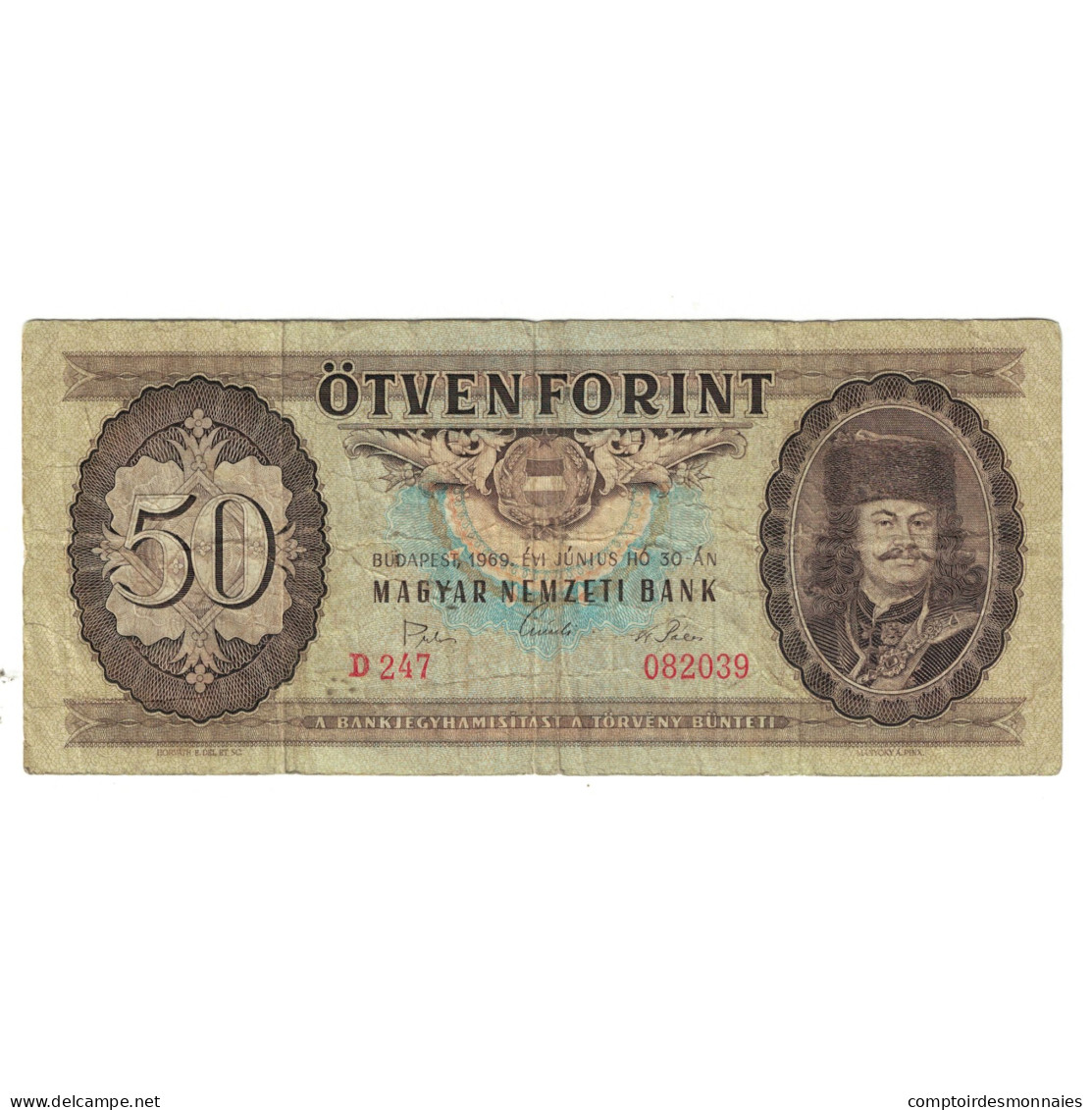 Billet, Hongrie, 50 Forint, 1969, 1969-06-30, KM:170h, TB - Ungarn