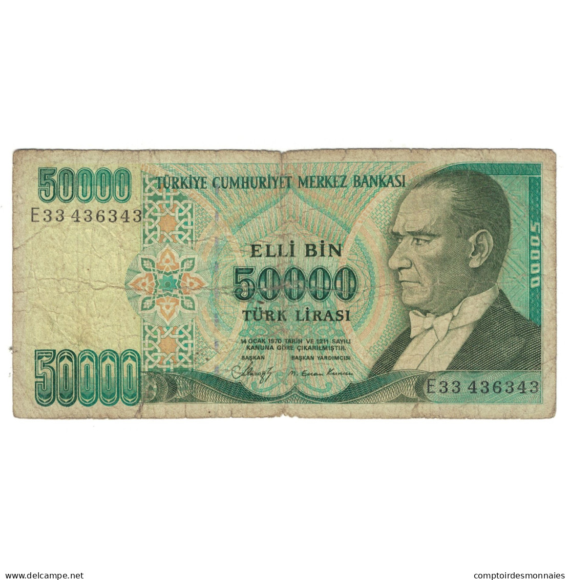 Billet, Turquie, 50,000 Lira, KM:204, TB - Turkey