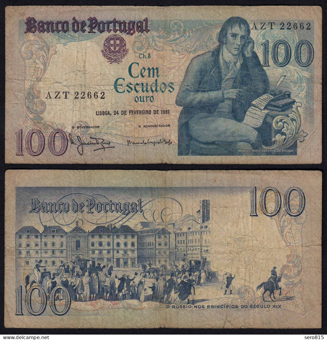 Portugal - 100 Escudos Banknote 1981 - Pick 178b F-  (4-)   (21809 - Portogallo