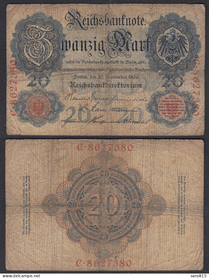 20 Mark 1909 Ro 37 Pick 37 VG (5) Serie C UDR S      (27930 - Sonstige & Ohne Zuordnung