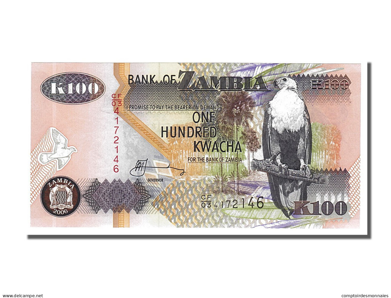 Billet, Zambie, 100 Kwacha, 2006, NEUF - Zambie